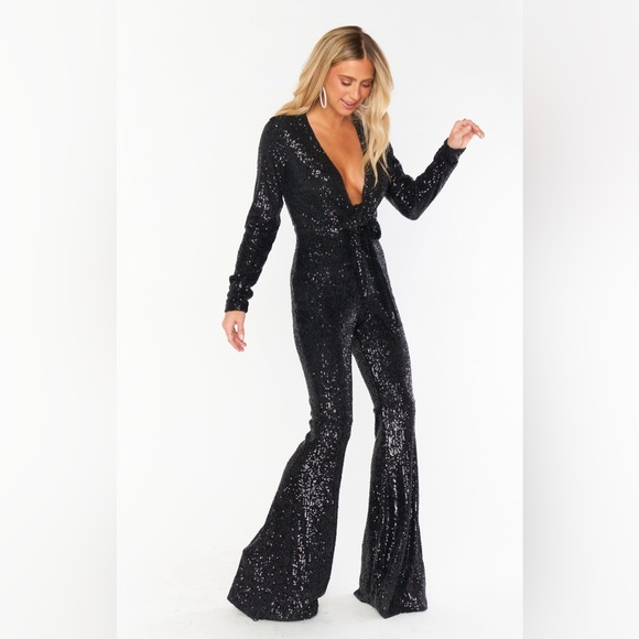 Martina Wrap Sequin Jumpsuit - Picture 1 of 5